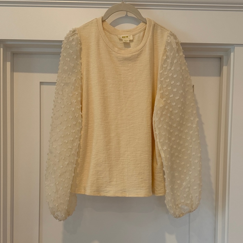 Anthropologie Maeve Cream Knit Top